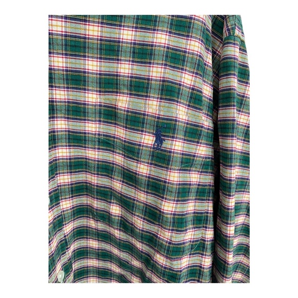 Ralph Lauren Cotton Button Down Long Sleeve Plaid Brushed Shirt - Picture 10 of 11